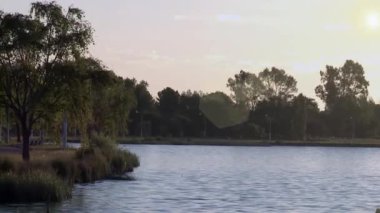 Santa Rosa 'daki Don Tomas Gölü, La Pampa Eyaleti, Arjantin.  