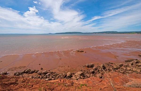 Tidvattenborrning Väg Inåt Landet Fundy Bay Nova Scotia — Stockfoto