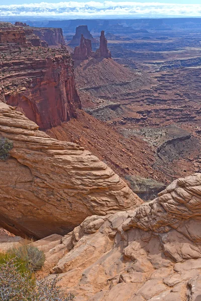 Vzdálený Výhled Pouštní Kaňon Národním Parku Canyonlands Utahu — Stock fotografie