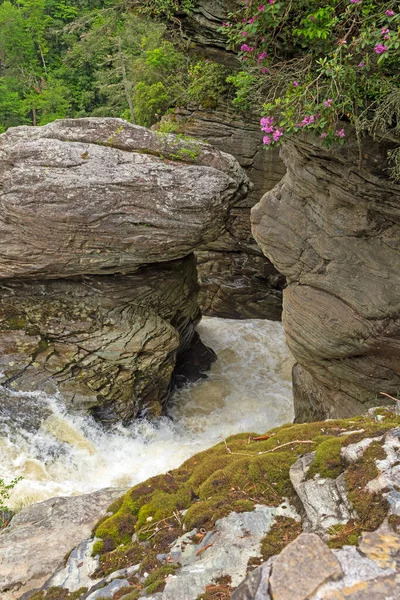 Води Ковзають Ущелині Лінвіль Північній Кароліні — стокове фото