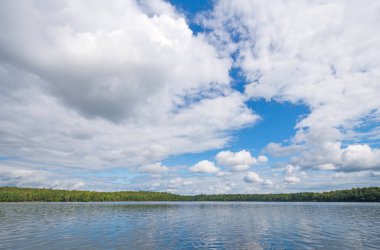 Massive Cloud Banks Over a Wilderness Lake on Clark Lake in the Sylvania Wilderness in Michigan