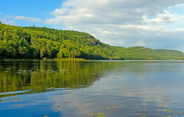 Зеленые Леса Спокойном Озере Озере Облаков Дикобразных Горах Мичигана — стоковое фото