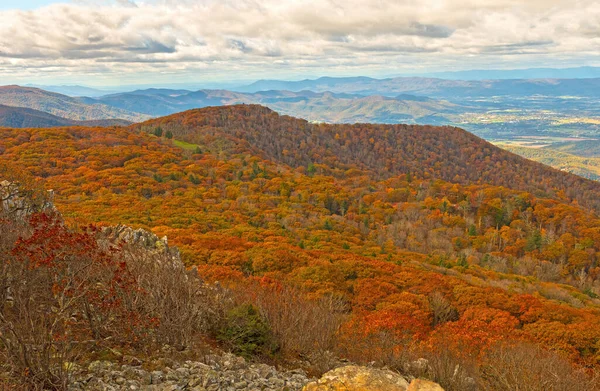 Changing Colors Mountain Ridge Shenandoah National Park Virginia — Stock Photo, Image