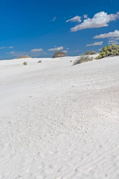 ニューメキシコ州のホワイトサンズ国立公園での晴れた日の白い砂 — ストック写真