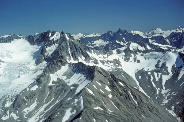 Panoramatický Letecký Výhled Hory Národního Parku Glacier Bay Aljašce — Stock fotografie
