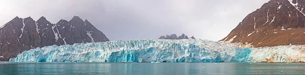 Vista Panorâmica Glaciar Ártico Ativo Monacobreen Nas Ilhas Svalbard — Fotografia de Stock