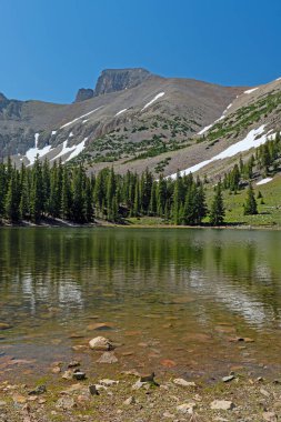 Calm Day on a Remote Alpine Lake on Stella Lake in Great Basin National Park in Neveda clipart