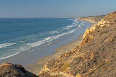 Kaliforniya 'nın Torrey Pines Eyaleti Doğal Alanı' ndan Sessiz Sahil Görünümü