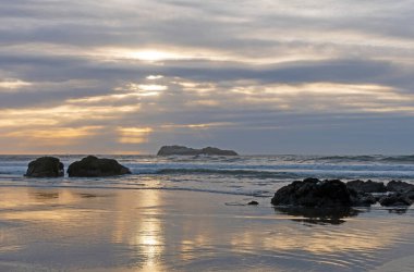 Pastel Shades on a Coastal Sunset on Trinidad Beach State Park in California clipart