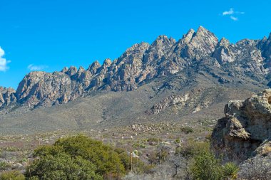 New Mexico 'daki Organ Dağları Ulusal Anıtı' ndaki Yüksek Çölde Görkemli Dağlar
