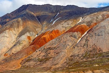 Bourbonhamna, Svalbard Adaları 'ndaki Kuzey Kutbu' ndaki Renkli ve Barren Tepeleri