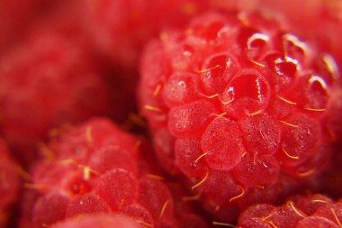 Taze ahududu yığını desenli arka plan olarak, üst görünüm,