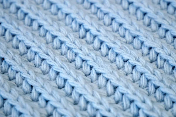 Details Aus Gestricktem Wollstoff Blauer Textiler Hintergrund Wolltextur Hintergrund Gestricktes — Stockfoto