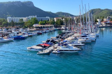 Turkey, Antalya, Many luxury yachts in harbor, Yachts and Boats in marina, outdoors