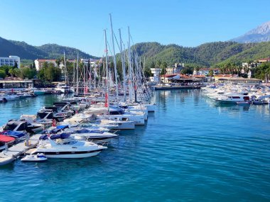 Turkey, Antalya, Many luxury yachts in harbor, Yachts and Boats in marina, outdoors