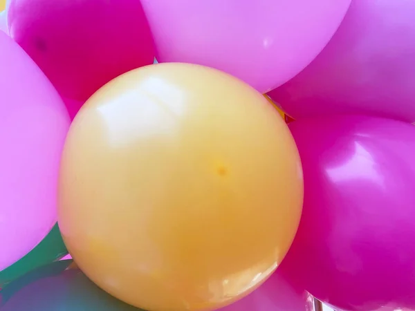 Many Multicolored balloons background, Balloons birthday party decoration, Bunch of bright balloon, closeup