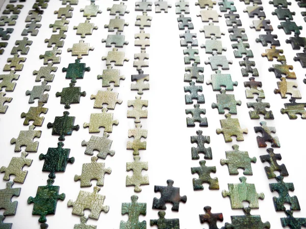 Una Gran Cantidad Puzzles Presentados Color Forma Método Para Recogida — Foto de Stock
