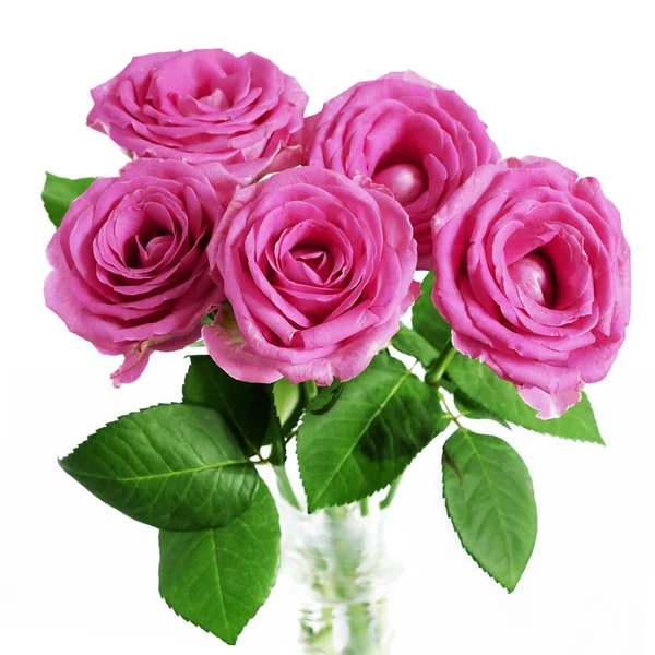Rosa Ros Blomma Bukett Isolerad Vit Bakgrund Närbild — Stockfoto