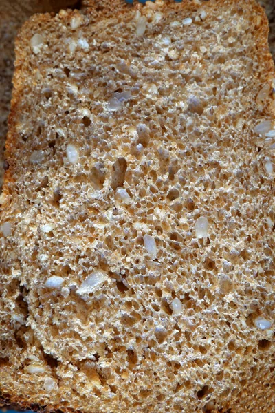 全粒パンの背景有機自家製全粒小麦パン クローズアップ マクロ — ストック写真