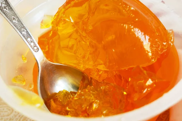 美味的橙汁布丁背景 夏季甜点 — 图库照片