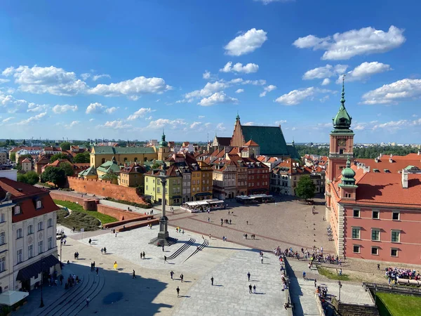 Πλατεία Παλιάς Πόλης Στη Βαρσοβία Βασιλικό Κάστρο Και Παλιά Πόλη — Φωτογραφία Αρχείου
