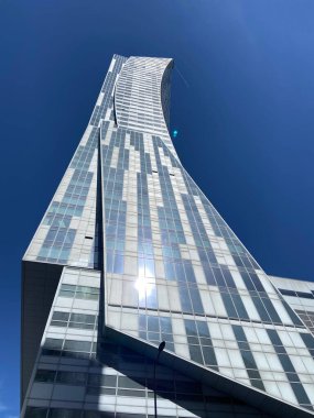 Varşova, Polonya - 08 08 2023 şehir merkezindeki gökdelenler, şehir merkezi. Varşova sembolü, açık hava.