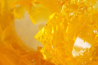 Lezzetli portakal aromalı jöleli puding, yaz tatlısı, yakın plan