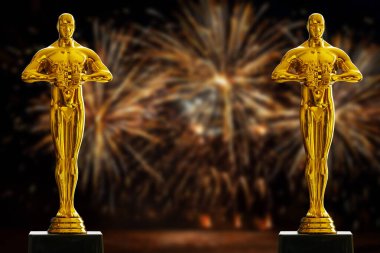 Hollywood Altın Oscar Akademisi ödül heykeli. Başarı ve zafer kavramı