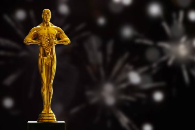 Hollywood Altın Oscar Akademisi ödül heykeli. Başarı ve zafer kavramı