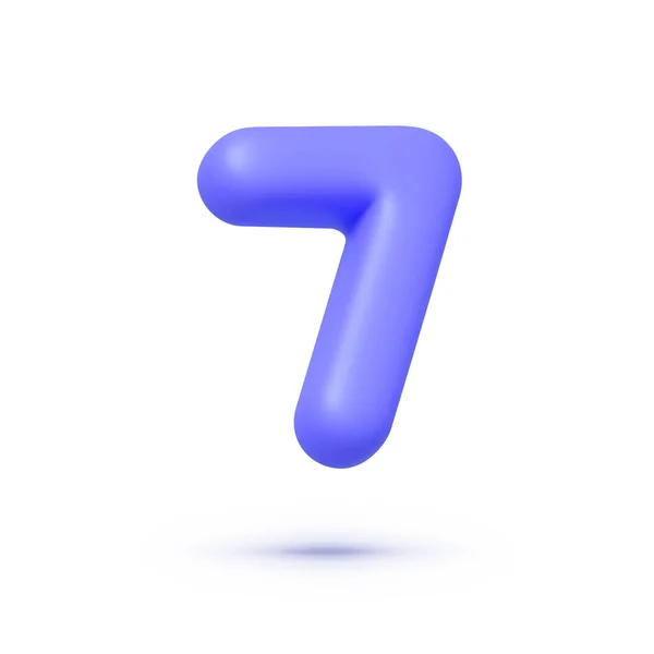 Seven Number Concept Design White Color Background Modern Font Vector — Stock Vector