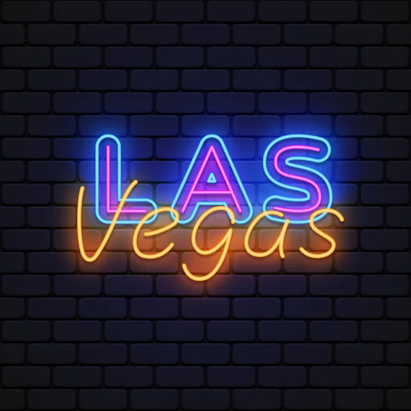 Vintage Las Vegas Neon Отличный Дизайн Любых Целей Векторная Графическая — стоковый вектор