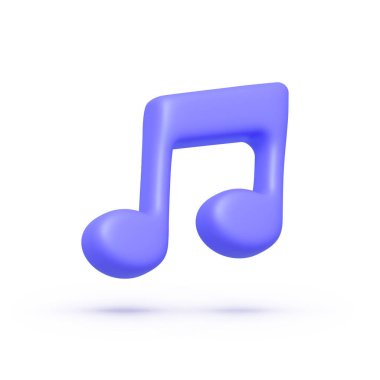 Dekorasyon tasarımı için soyut müzik 3D. Müzik notası. Vektör illüstrasyonu.