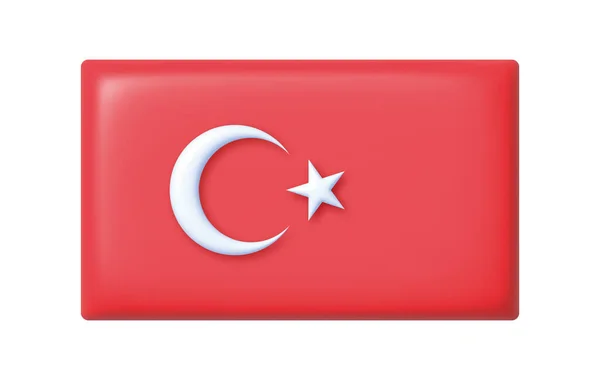 Red Turkey Zászló Átlátszó Háttérrel Elszigetelt Vektor Illusztráció — Stock Vector
