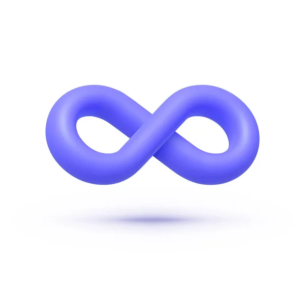 蓝色背景的3D风格的无限符号 无穷无尽的符号 3D矢量说明 — 图库矢量图片