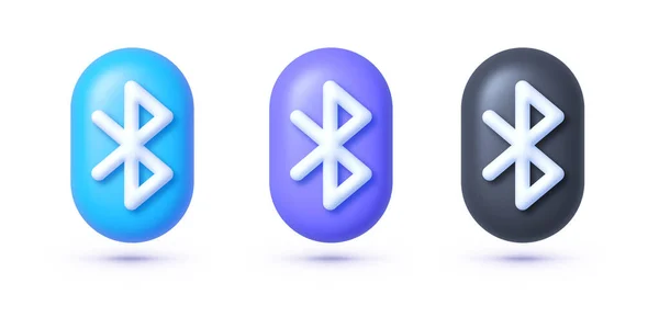 Beyaz Arkaplanda Bluetooth Ile Set Nternet Bilgisayar Simgesi Seti Vektör — Stok Vektör