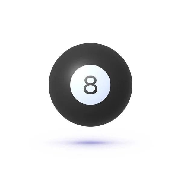 黑色8球3D白色背景 矢量图标说明 — 图库矢量图片