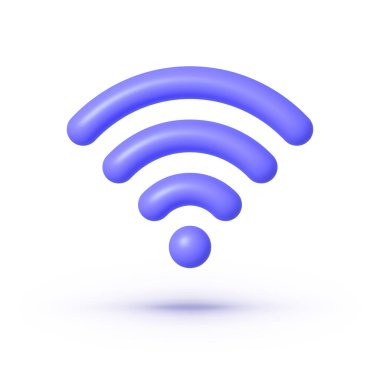 Modern Wi-Fi 3D, her amaç için harika bir tasarım. İnternet ağı konsepti. Vektör tasarım ögesi.
