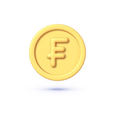 Duvar kağıdı tasarımı için 3D frank. Finansal yatırım ticareti. Finans konsepti. 3d vektör simgesi.