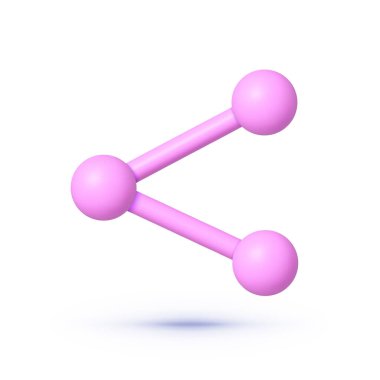 Simge 3D 'yi modern tarzda paylaş. Sosyal medya simgesi. Vektör tasarımı.