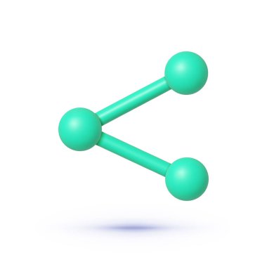 Simge 3D 'yi modern tarzda paylaş. Sosyal medya simgesi. Vektör tasarımı.