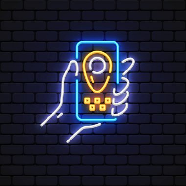 Taksi akıllı telefonu, ışıklı arka plan. Vektör illüstrasyonu