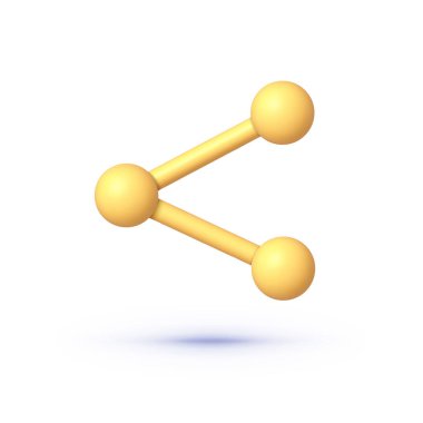 Simge 3D 'yi modern tarzda paylaş. Sosyal medya simgesi. Vektör tasarımı.