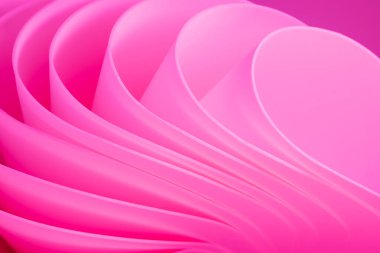 Magenta dynamic 3D shape with pink gradients. Abstract corporate background