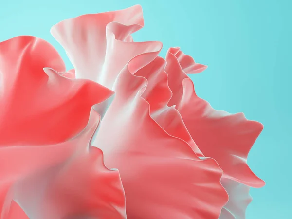 Forma Abstracta Orgánica Con Gradientes Coral Rosa Sobre Fondo Verde Fotos De Stock