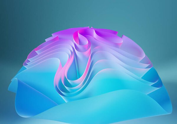 Colorful neon cloth against the bold blue background. Abstract, futuristic soft template — Stock Image Colorful Neon Cloth Bold Blue Background Abstract Futuristic Soft Template Stock Image