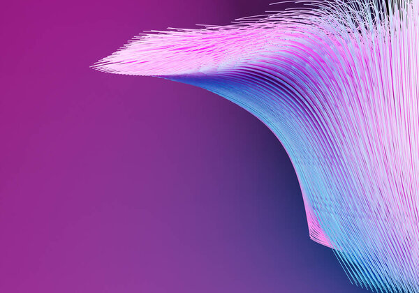 Flowing abstract lines forming a futuristic shape. Cyber 3D render background — Stock Image Flowing Abstract Lines Forming Futuristic Shape Cyber Render Background Royalty Free Stock Images