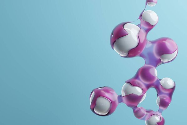 Pink glassy slime dripping from plastic white spheres. Cyber, futuristic abstract background. 3D render — Stock Image Pink Glassy Slime Dripping Plastic White Spheres Cyber Futuristic Abstract Stock Picture
