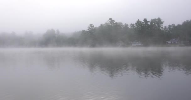 秋天的浮雕池塘 高质量的视频是一大早在新英格兰一个清澈的湖上拍摄的 — 图库视频影像