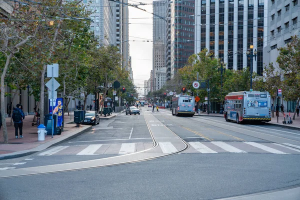 San Francisco Usa Listopada 2022 Patrząc Górę Market Street Embarcadero — Zdjęcie stockowe