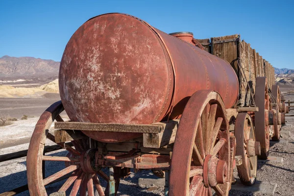 Tartósított Öszvér Csapat Kocsi Szállítására Borax Mojave Sivatagban — Stock Fotó